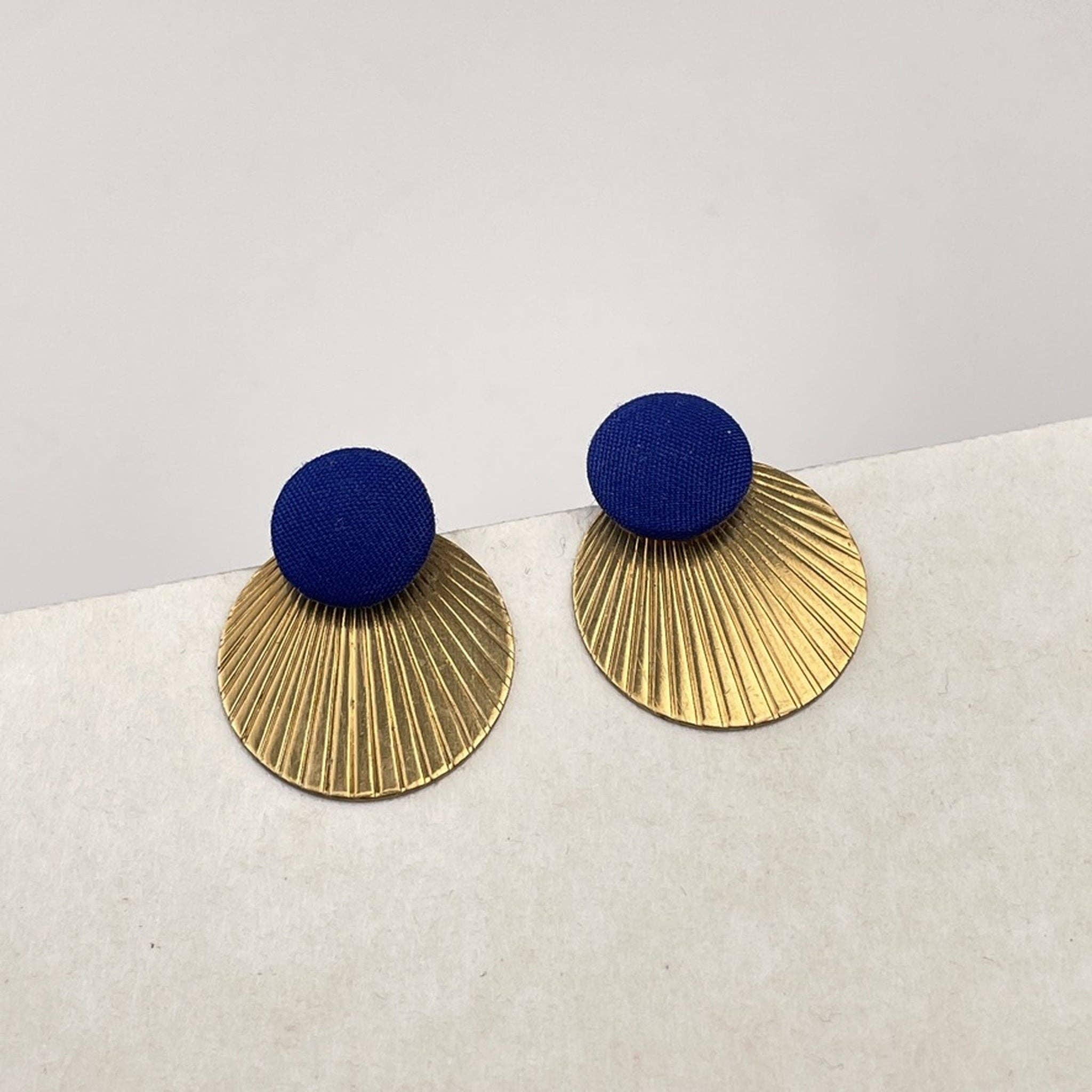 Round stud earrings in royal blue