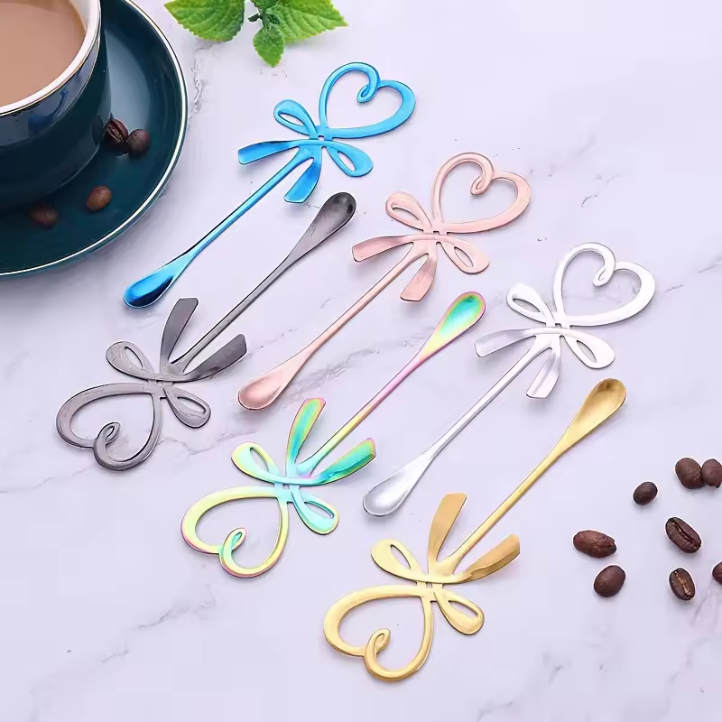 Heart Stirrer with Bow Knot - For Tea or Coffee