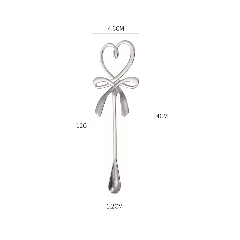 Heart Stirrer with Bow Knot - For Tea or Coffee