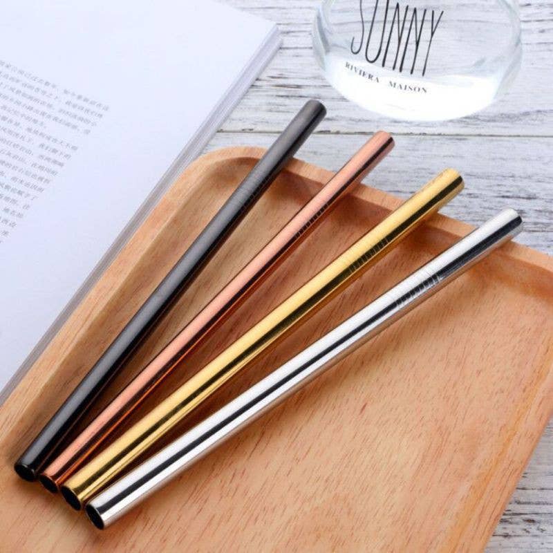 Bubble Tea Set - 3 straws with pouch and brush  - Mix Color