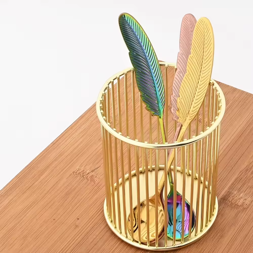 Feather Spoon - For Tea, Coffee, Dessert: Silver