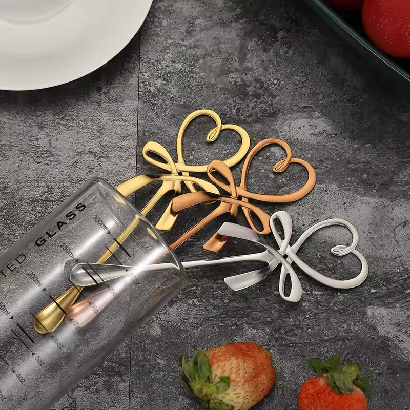 Heart Stirrer with Bow Knot - For Tea or Coffee