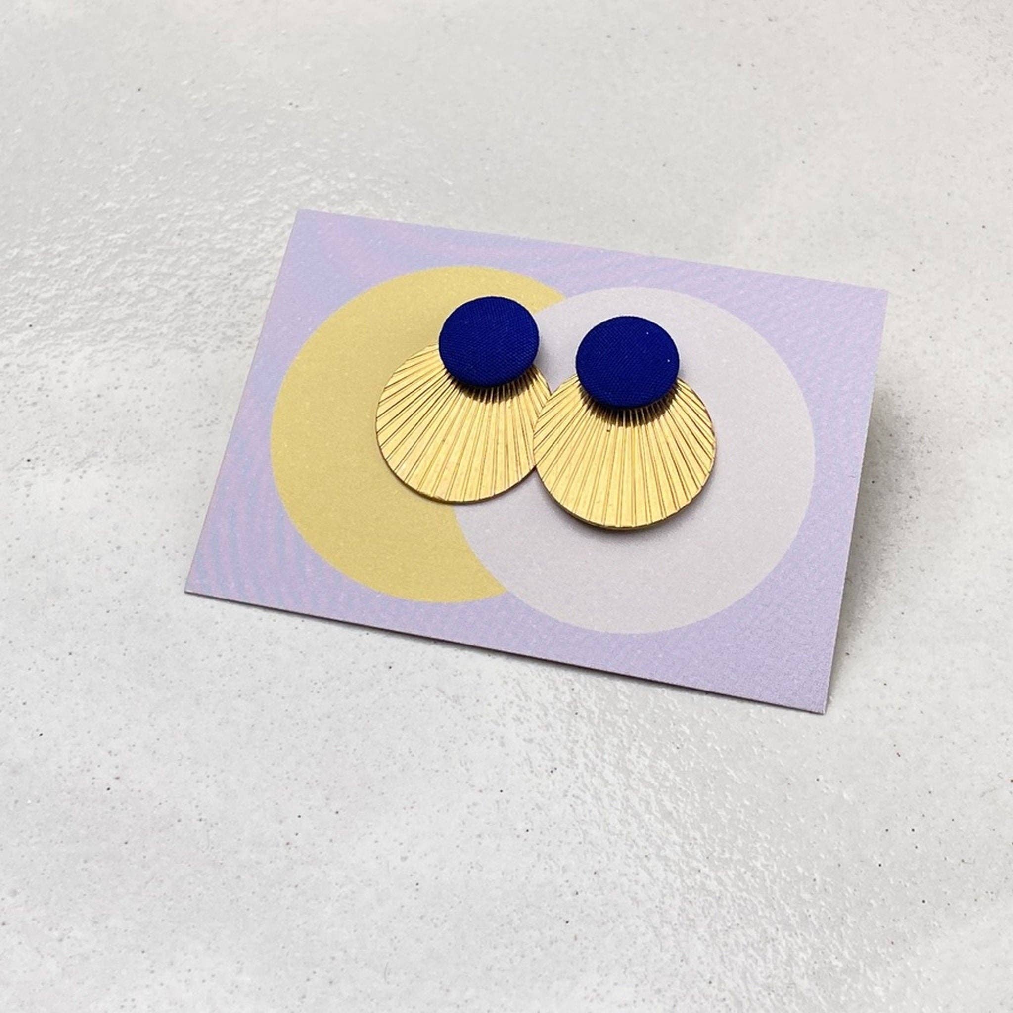 Round stud earrings in royal blue