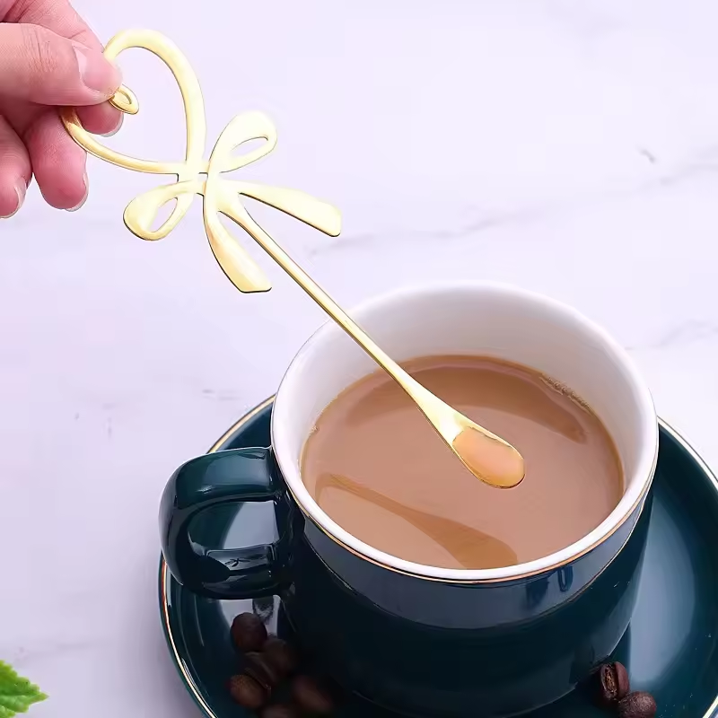 Heart Stirrer with Bow Knot - For Tea or Coffee
