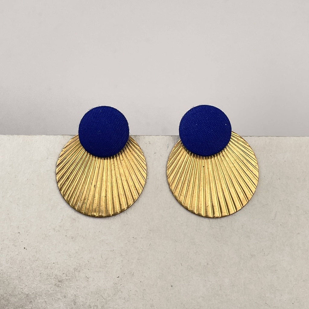 Round stud earrings in royal blue
