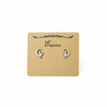 Cute Stainless Steel Animal Stud Earrings-Silver Cat On A Moon