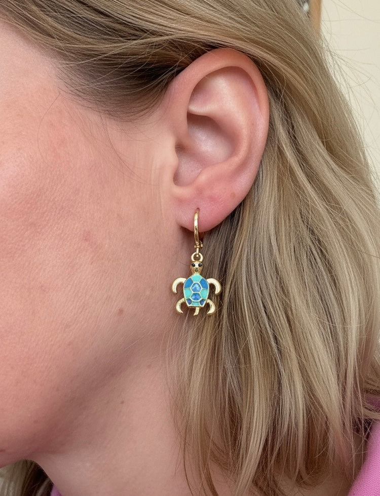 Marine Life Drop Earrings- Sea-turtle