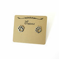 Cute Stainless Steel Animal Stud Earrings-Silver Paw Print