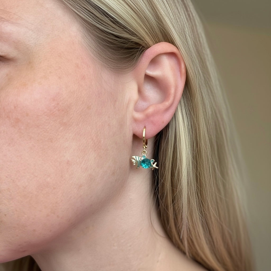 Marine Life Drop Earrings- Fish and Star