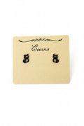 Cute Stainless Steel Animal Stud Earrings-Black kitten
