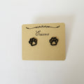 Cute Stainless Steel Animal Stud Earrings-Black Paw Print