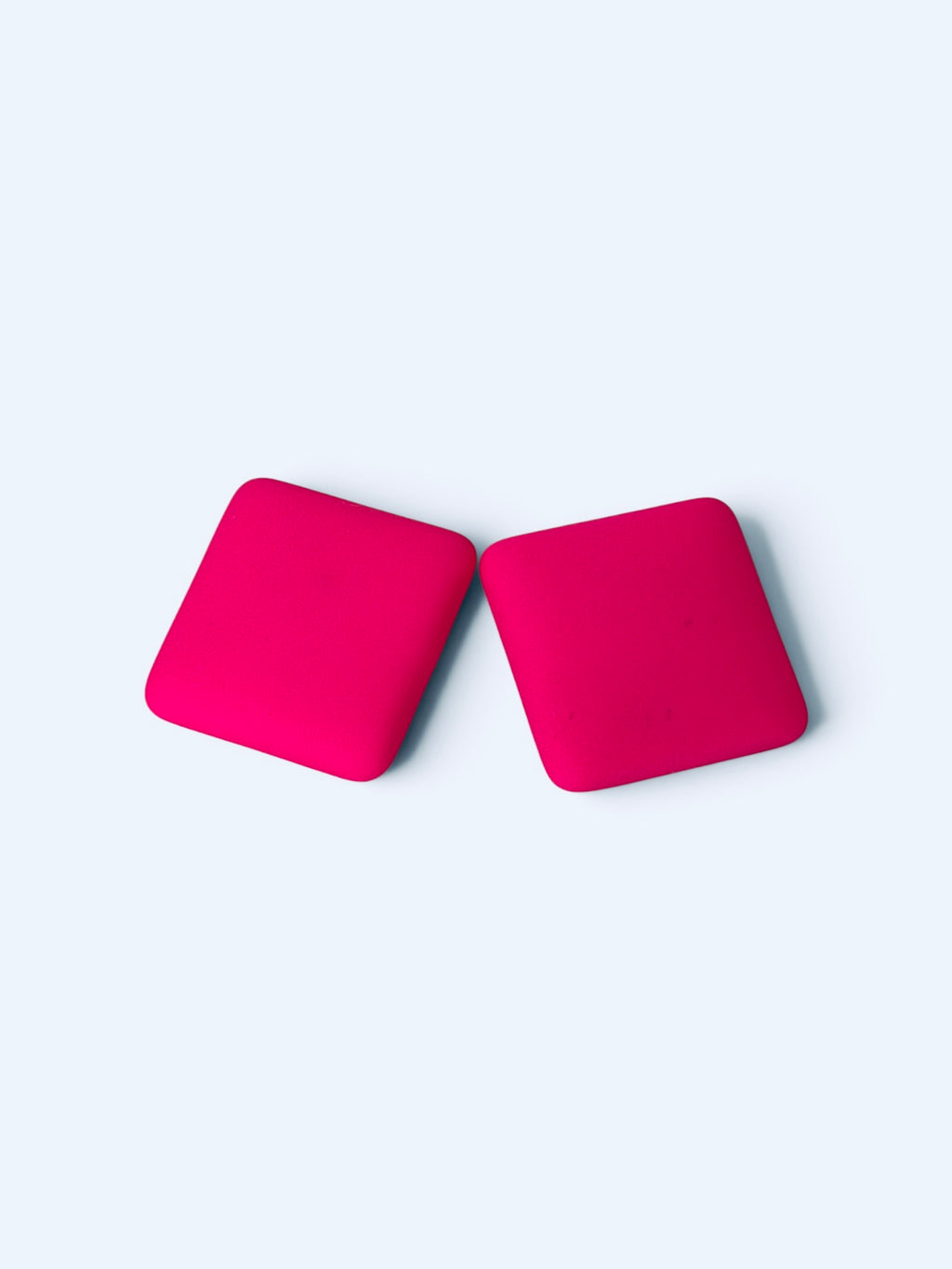 Geometric Fluorescent Pink Earrings-Square