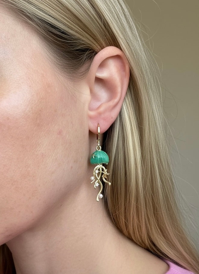 Marine Life Drop Earrings- Jellyfish