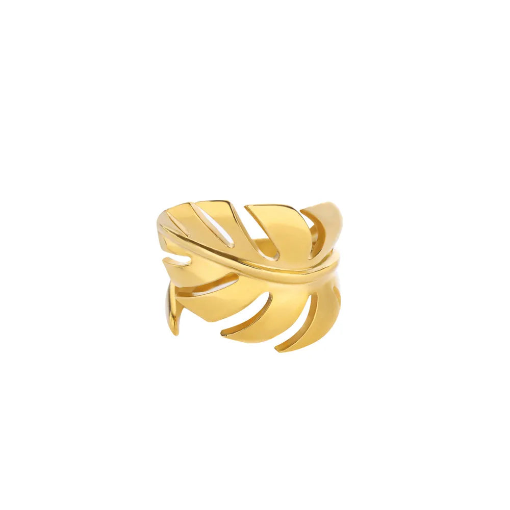 Adjustable Ring- Monstera Leaf