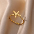 Adjustable Ring- Twisted Rope Starfish