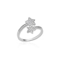 Adjustable Ring-Silver Double Star