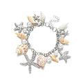 Elegant Bohemian Shell Starfish Charm Bracelet-Silver