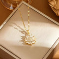 Stainless Steel Pendant Necklaces- Sunflower