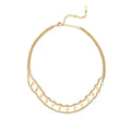Double Layer Necklace-Irregular Rhombus Sequin Geometric Choker-Gold