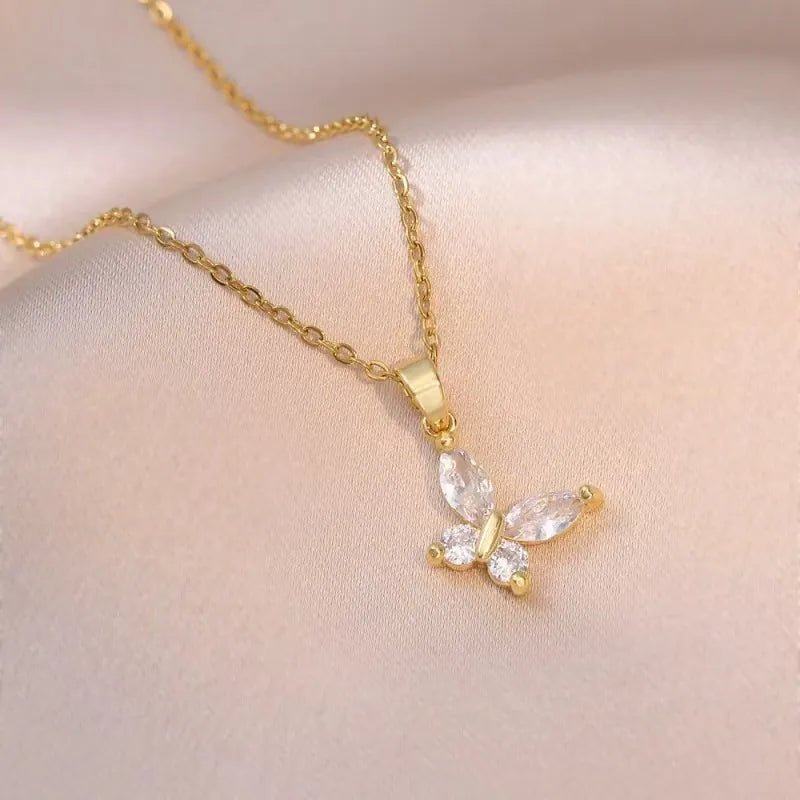 Stainless Steel Pendant Necklaces- Butterfly