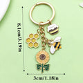 Keychain-Yellow Sunflower Bee Honey