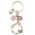 Keychain-Purple Butterfly Flower