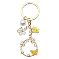 Keychain-Yellow Butterfly Flower