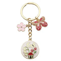 Keychain-Pink Butterfly Flower