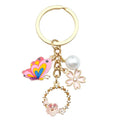 Keychain-Pink Hollow Flower Butterfly