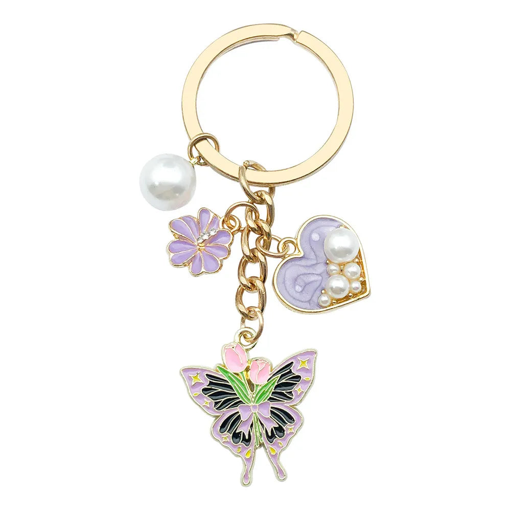 Keychain-Purple Heart Flower