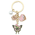 Keychain-Pink Heart Flower