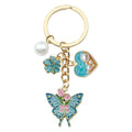 Keychain-Lake Blue Heart Flower
