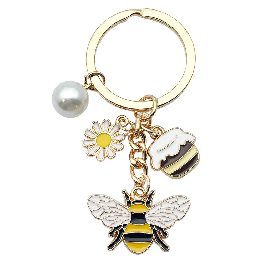 Keychain-Pearl Flower Honey