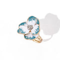 Oil Drop Flower Ring-Turquoise/White