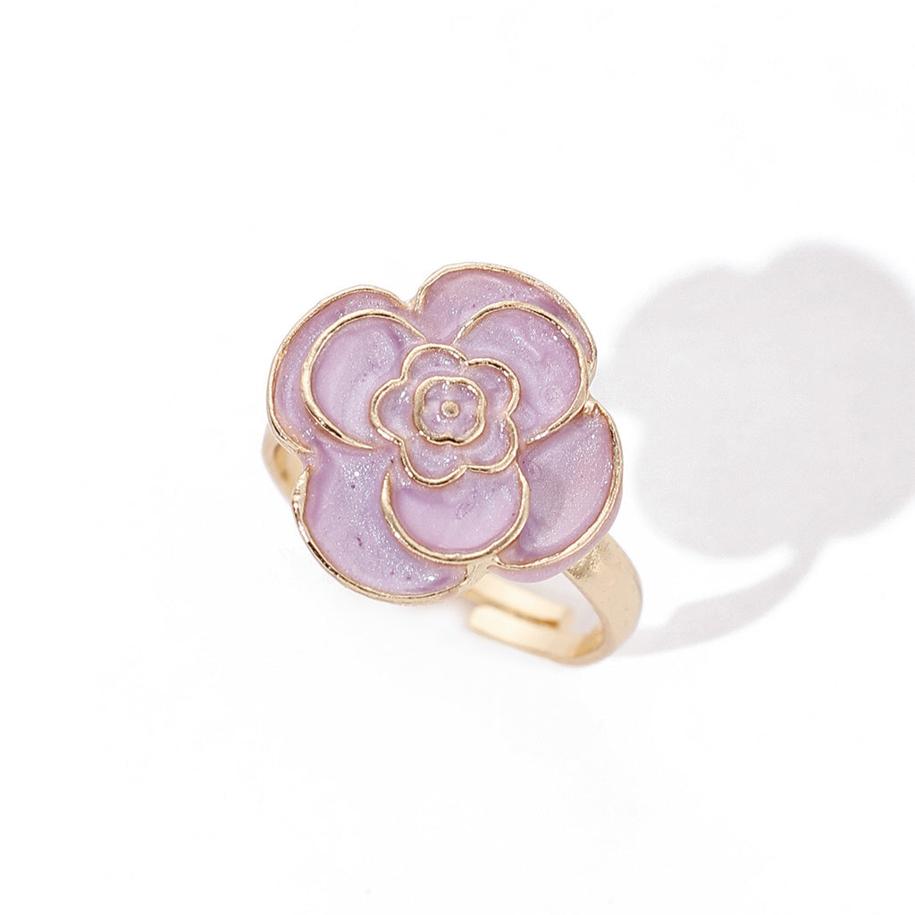 Oil Drop Flower Ring-Light Lavander
