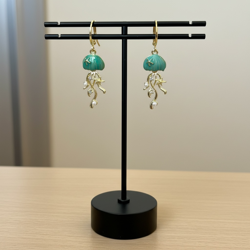 Marine Life Drop Earrings- Jellyfish