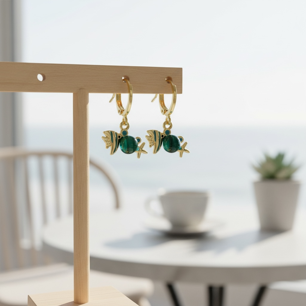 Marine Life Drop Earrings- Fish and Star