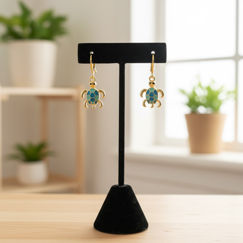 Marine Life Drop Earrings- Sea-turtle