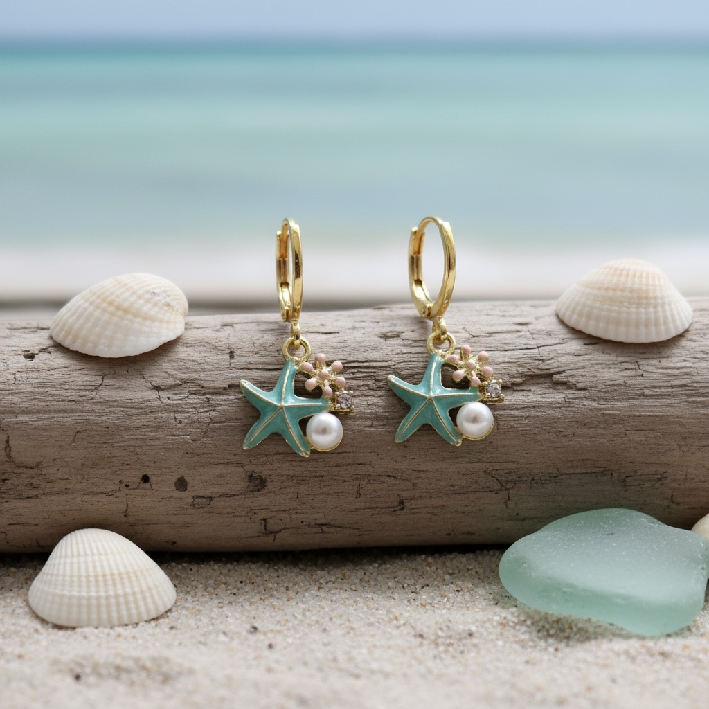 Marine Life Drop Earrings- Star