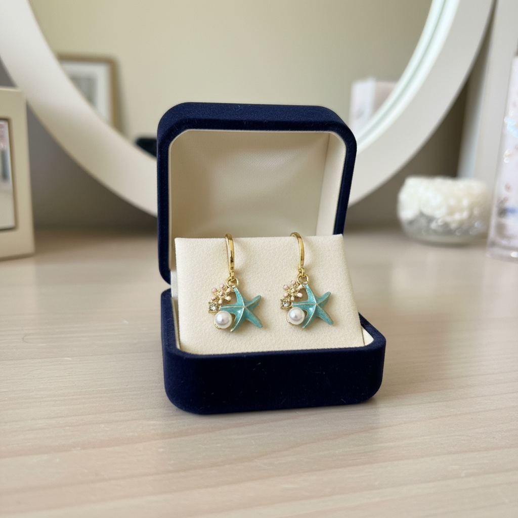 Marine Life Drop Earrings- Star