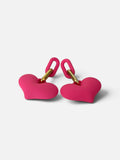 Geometric Fluorescent Pink Earrings- Heart