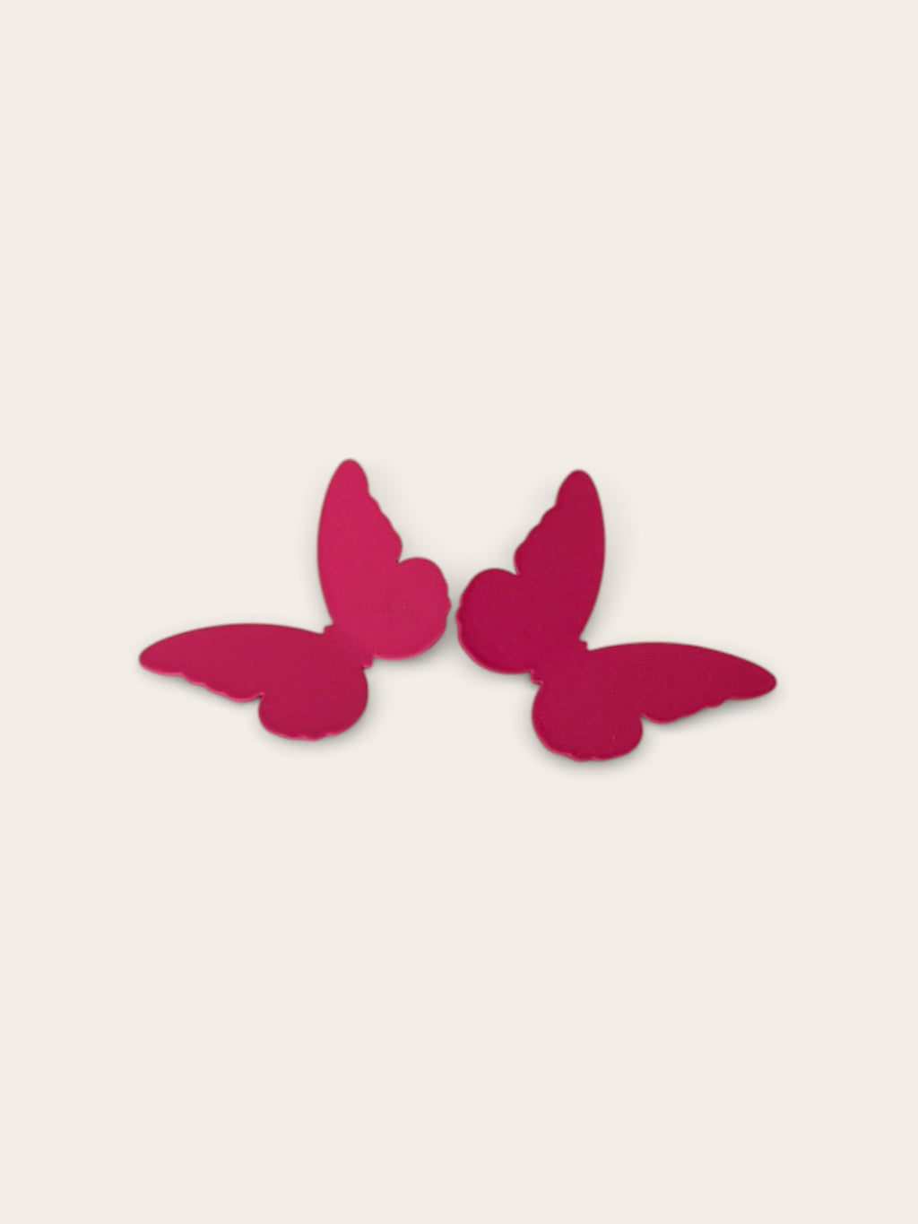 Geometric Fluorescent Pink Earrings-Butterfly