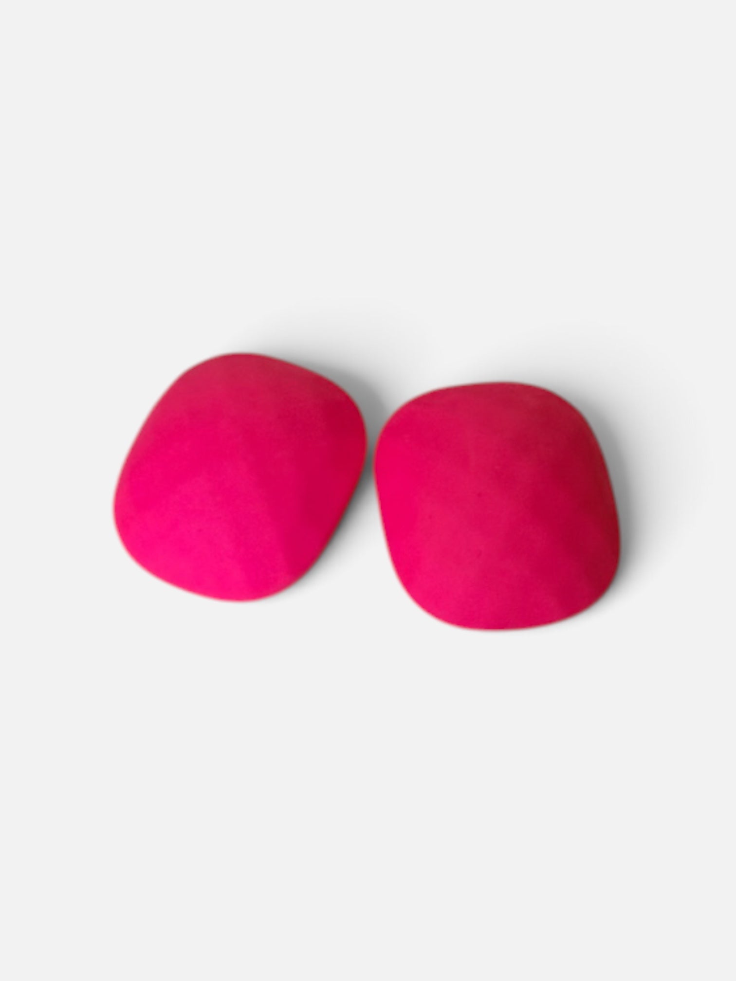 Geometric Fluorescent Pink Earrings