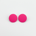 Geometric Fluorescent Pink Earrings-Circle