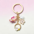 Keychain-White Hollow Flower Butterfly