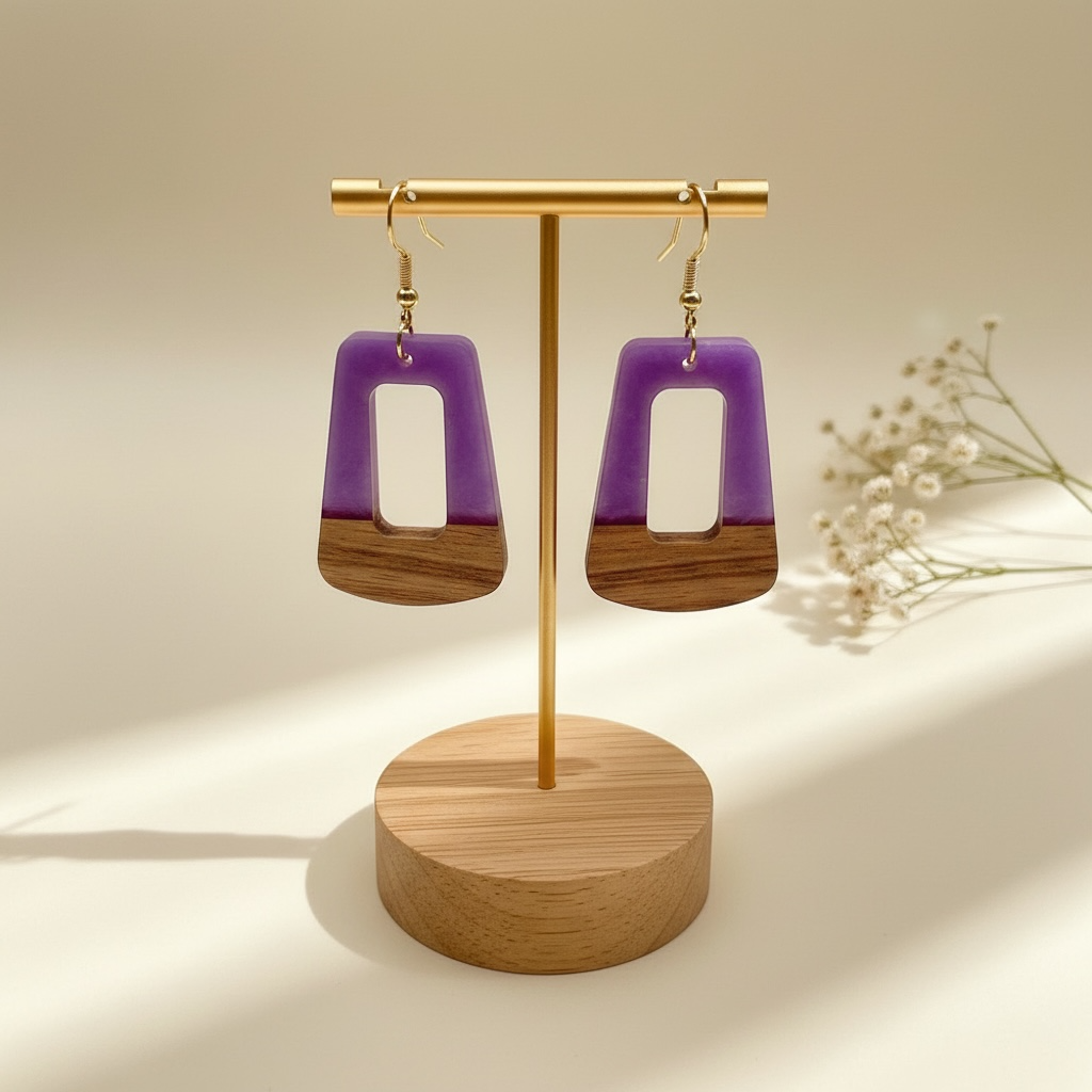 Classic Irregular Drop Earrings-Rectangular with Cutout
