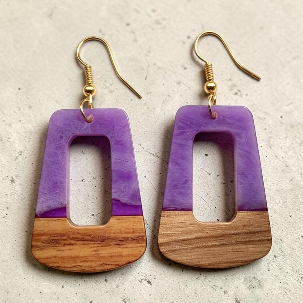 Classic Irregular Drop Earrings-Rectangular with Cutout