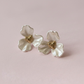 White Flower Petals with Gold Hear