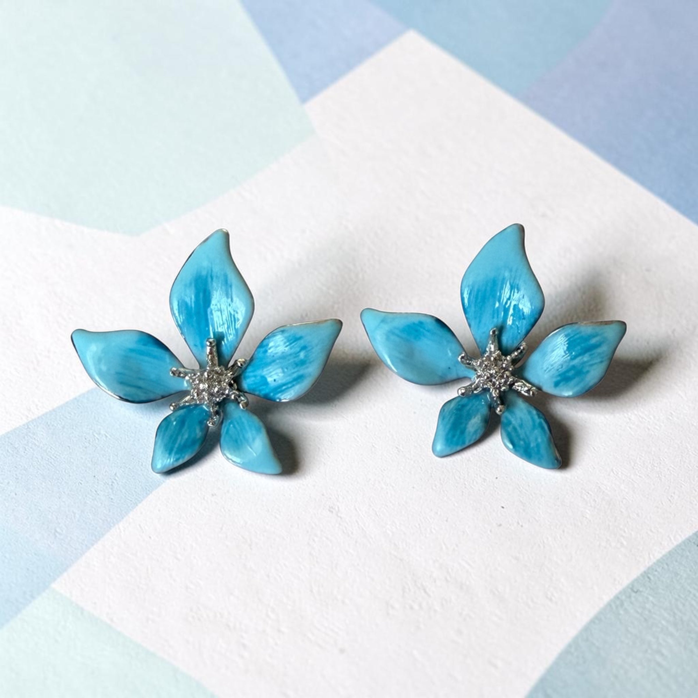 Blue Flowers Earrings