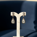 Rhinestone Pipa Black- Edged Ear Stud